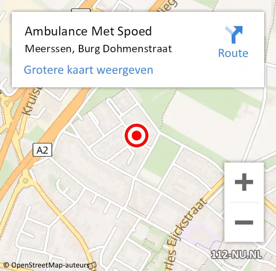 Locatie op kaart van de 112 melding: Ambulance Met Spoed Naar Meerssen, Burg Dohmenstraat op 17 februari 2015 14:16