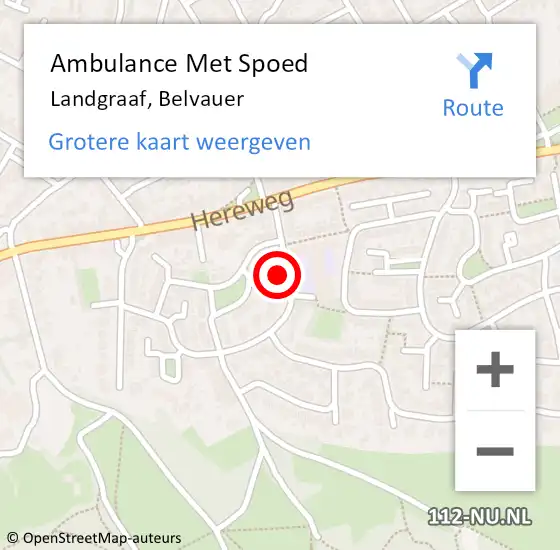 Locatie op kaart van de 112 melding: Ambulance Met Spoed Naar Landgraaf, Belvauer op 30 oktober 2013 08:33