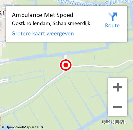 Locatie op kaart van de 112 melding: Ambulance Met Spoed Naar Oostknollendam, Schaalsmeerdijk op 17 februari 2015 15:31