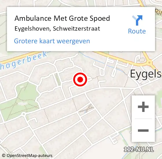 Locatie op kaart van de 112 melding: Ambulance Met Grote Spoed Naar Eygelshoven, Schweitzerstraat op 17 februari 2015 16:27