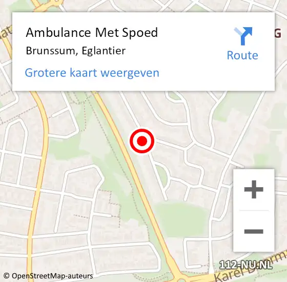 Locatie op kaart van de 112 melding: Ambulance Met Spoed Naar Brunssum, Eglantier op 17 februari 2015 16:42