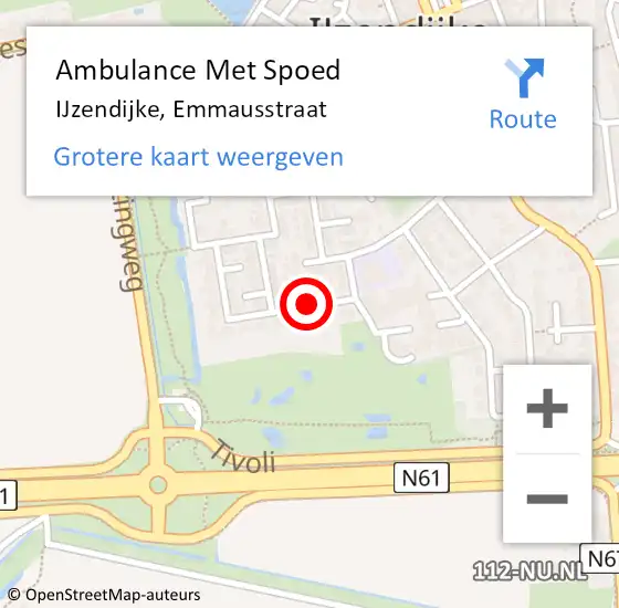 Locatie op kaart van de 112 melding: Ambulance Met Spoed Naar IJzendijke, Emmausstraat op 30 oktober 2013 08:48