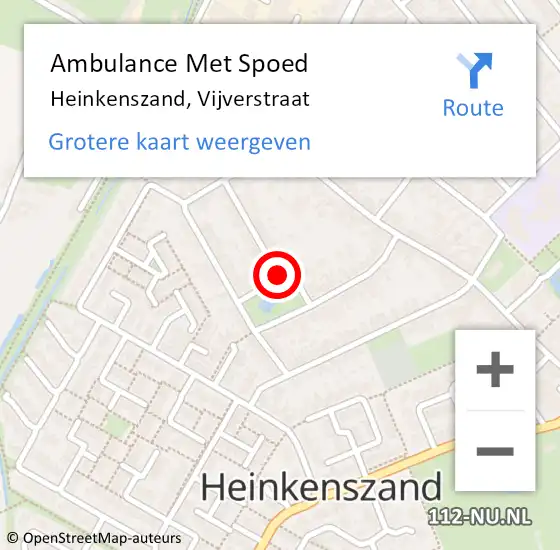 Locatie op kaart van de 112 melding: Ambulance Met Spoed Naar Heinkenszand, Vijverstraat op 17 februari 2015 19:45