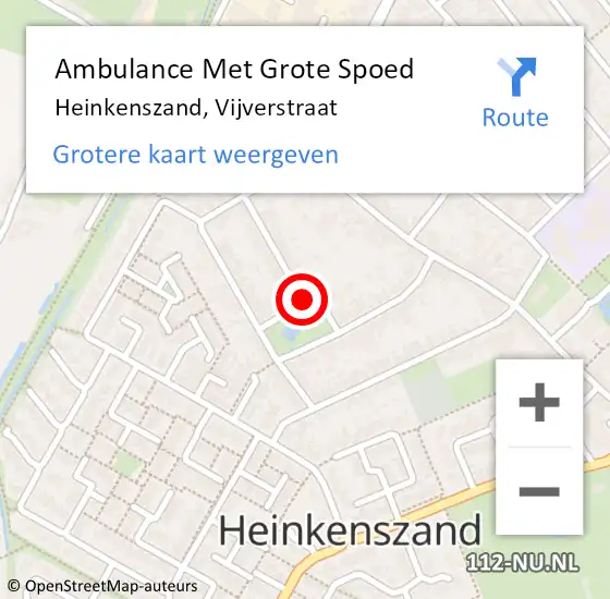 Locatie op kaart van de 112 melding: Ambulance Met Grote Spoed Naar Heinkenszand, Vijverstraat op 17 februari 2015 20:08