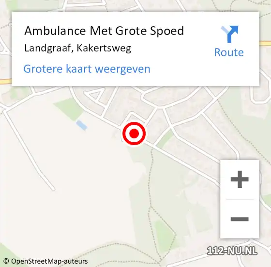 Locatie op kaart van de 112 melding: Ambulance Met Grote Spoed Naar Landgraaf, Kakertsweg op 17 februari 2015 20:59