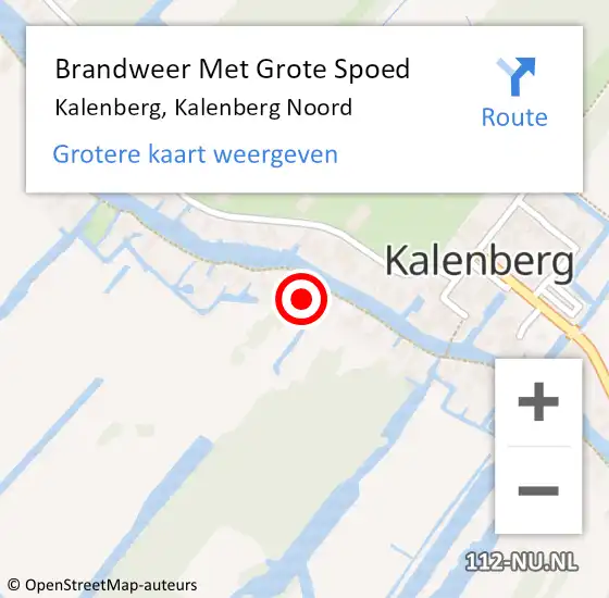 Locatie op kaart van de 112 melding: Brandweer Met Grote Spoed Naar Kalenberg, Kalenberg Noord op 17 februari 2015 22:45