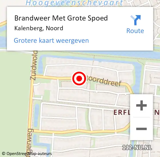 Locatie op kaart van de 112 melding: Brandweer Met Grote Spoed Naar Kalenberg, Noord op 17 februari 2015 22:50