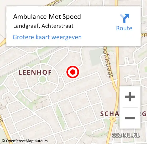 Locatie op kaart van de 112 melding: Ambulance Met Spoed Naar Landgraaf, Achterstraat op 30 oktober 2013 09:14