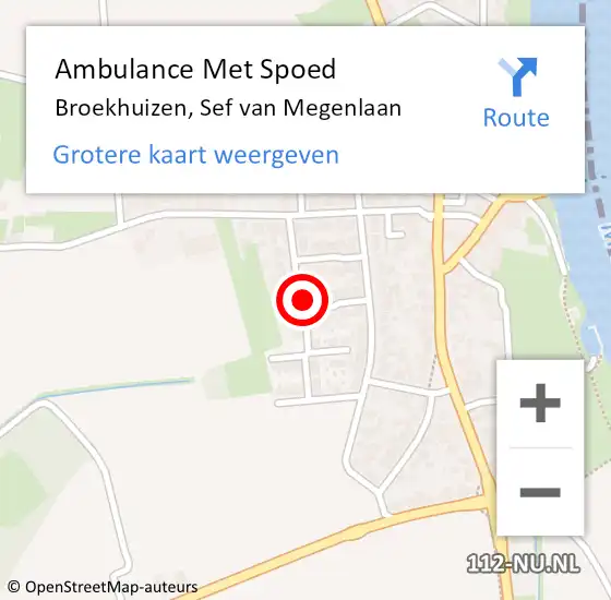 Locatie op kaart van de 112 melding: Ambulance Met Spoed Naar Broekhuizen, Sef van Megenlaan op 18 februari 2015 03:47