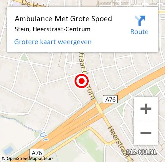 Locatie op kaart van de 112 melding: Ambulance Met Grote Spoed Naar Stein, Heerstraat-Centrum op 18 februari 2015 08:34