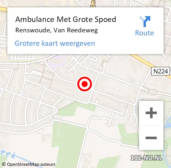 Locatie op kaart van de 112 melding: Ambulance Met Grote Spoed Naar Renswoude, Van Reedeweg op 30 oktober 2013 09:36