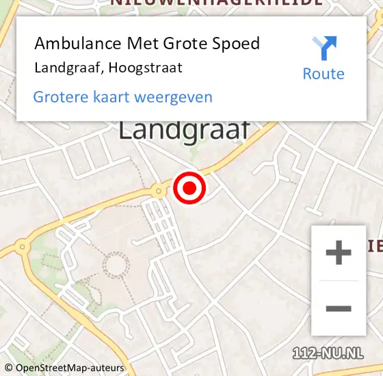 Locatie op kaart van de 112 melding: Ambulance Met Grote Spoed Naar Landgraaf, Hoogstraat op 18 februari 2015 10:25