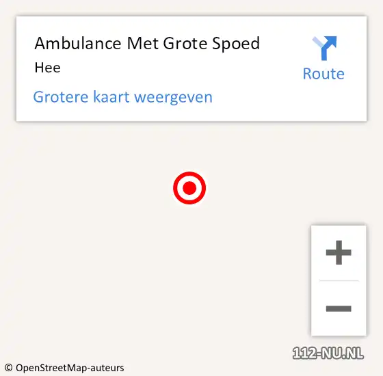 Locatie op kaart van de 112 melding: Ambulance Met Grote Spoed Naar Hee op 18 februari 2015 10:35