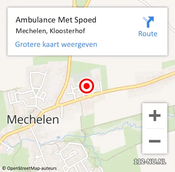 Locatie op kaart van de 112 melding: Ambulance Met Spoed Naar Mechelen, Kloosterhof op 30 oktober 2013 09:50