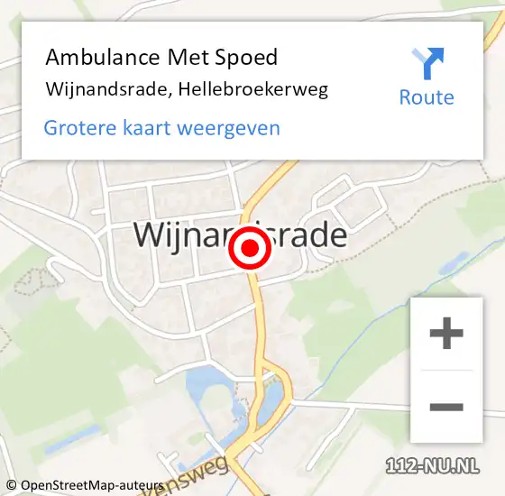 Locatie op kaart van de 112 melding: Ambulance Met Spoed Naar Wijnandsrade, Hellebroekerweg op 18 februari 2015 10:58