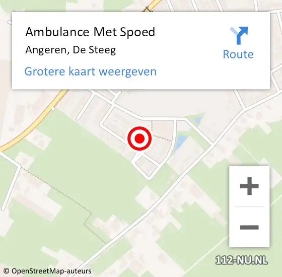 Locatie op kaart van de 112 melding: Ambulance Met Spoed Naar Angeren, De Steeg op 18 februari 2015 10:58