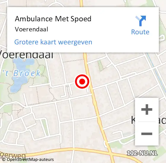 Locatie op kaart van de 112 melding: Ambulance Met Spoed Naar Voerendaal op 18 februari 2015 11:38