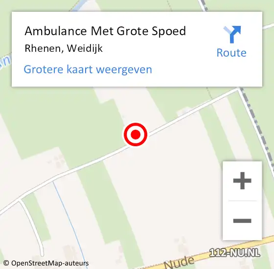 Locatie op kaart van de 112 melding: Ambulance Met Grote Spoed Naar Rhenen, Weidijk op 18 februari 2015 11:45