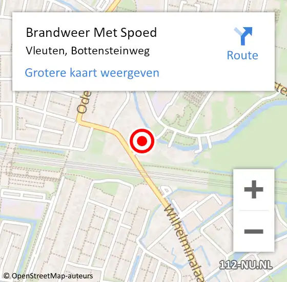 Locatie op kaart van de 112 melding: Brandweer Met Spoed Naar Vleuten, Bottensteinweg op 18 februari 2015 13:27