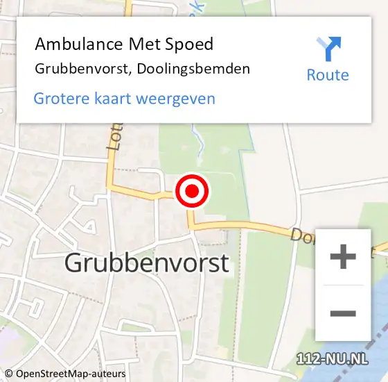 Locatie op kaart van de 112 melding: Ambulance Met Spoed Naar Grubbenvorst, Doolingsbemden op 18 februari 2015 14:37