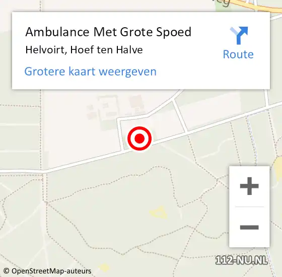 Locatie op kaart van de 112 melding: Ambulance Met Grote Spoed Naar Helvoirt, Hoef ten Halve op 30 oktober 2013 10:21
