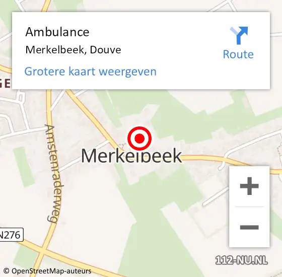 Locatie op kaart van de 112 melding: Ambulance Merkelbeek, Douve op 18 februari 2015 16:06