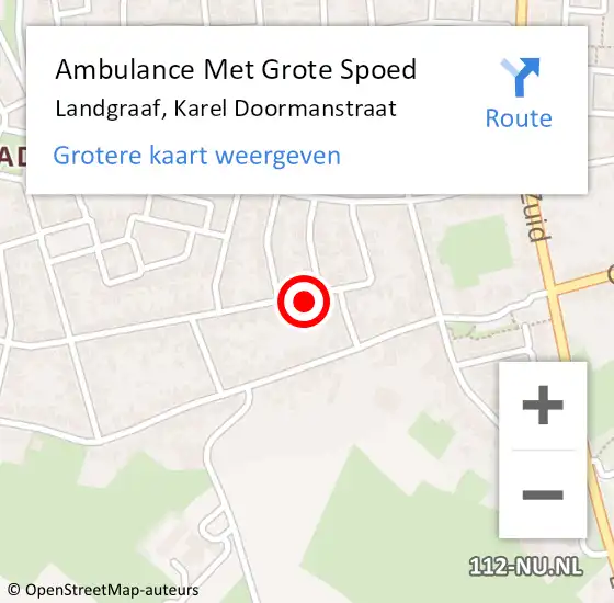 Locatie op kaart van de 112 melding: Ambulance Met Grote Spoed Naar Landgraaf, Karel Doormanstraat op 18 februari 2015 16:06