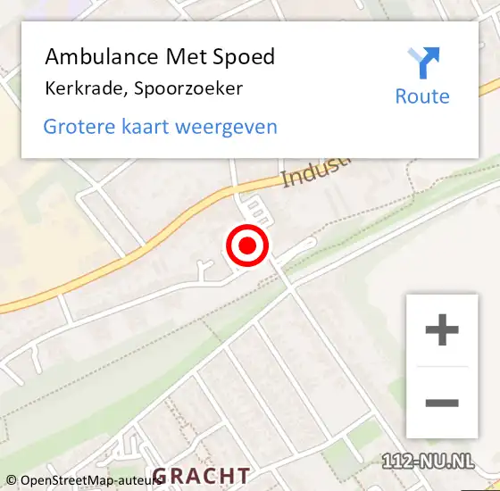 Locatie op kaart van de 112 melding: Ambulance Met Spoed Naar Kerkrade, Spoorzoeker op 18 februari 2015 17:14