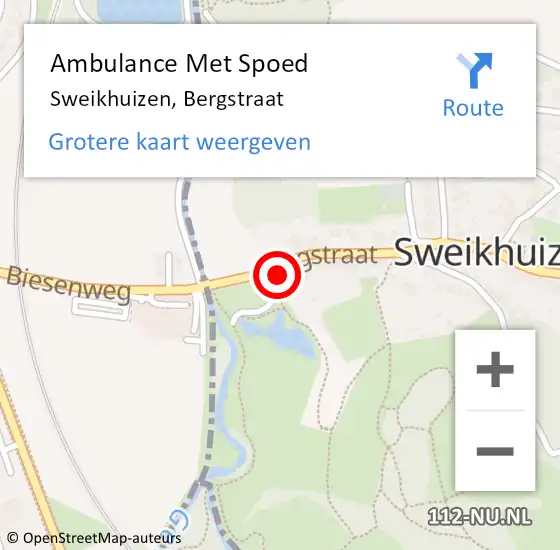 Locatie op kaart van de 112 melding: Ambulance Met Spoed Naar Sweikhuizen, Bergstraat op 18 februari 2015 18:28