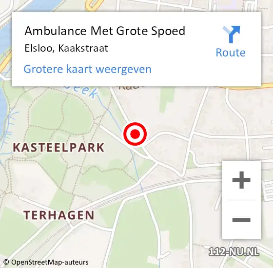 Locatie op kaart van de 112 melding: Ambulance Met Grote Spoed Naar Elsloo, Kaakstraat op 18 februari 2015 20:45