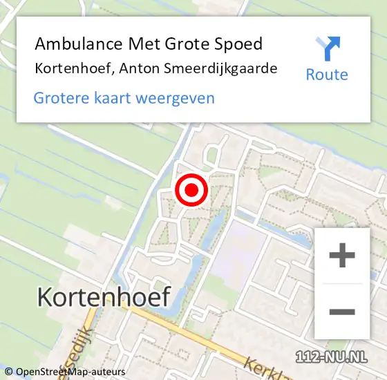 Locatie op kaart van de 112 melding: Ambulance Met Grote Spoed Naar Kortenhoef, Anton Smeerdijkgaarde op 18 februari 2015 22:43