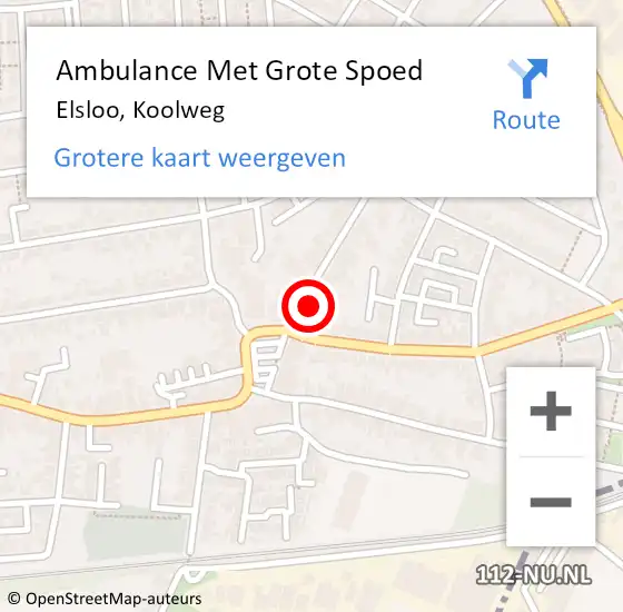 Locatie op kaart van de 112 melding: Ambulance Met Grote Spoed Naar Elsloo, Koolweg op 19 februari 2015 02:13