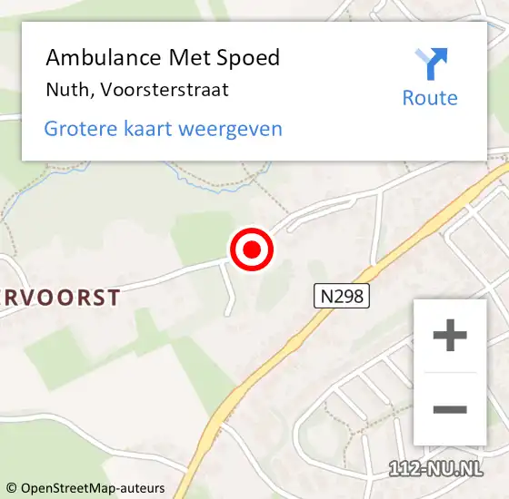 Locatie op kaart van de 112 melding: Ambulance Met Spoed Naar Nuth, Voorsterstraat op 19 februari 2015 02:20