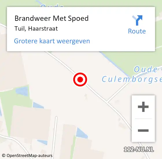 Locatie op kaart van de 112 melding: Brandweer Met Spoed Naar Tuil, Haarstraat op 19 februari 2015 04:41