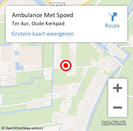 Locatie op kaart van de 112 melding: Ambulance Met Spoed Naar Ter Aar, Oude Kerkpad op 19 februari 2015 06:31