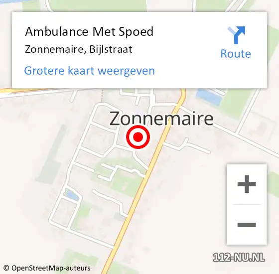 Locatie op kaart van de 112 melding: Ambulance Met Spoed Naar Zonnemaire, Bijlstraat op 19 februari 2015 09:22