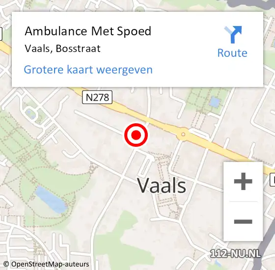 Locatie op kaart van de 112 melding: Ambulance Met Spoed Naar Vaals, Bosstraat op 19 februari 2015 09:40