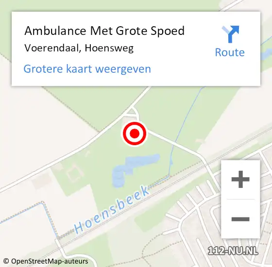 Locatie op kaart van de 112 melding: Ambulance Met Grote Spoed Naar Voerendaal, Hoensweg op 30 oktober 2013 11:26