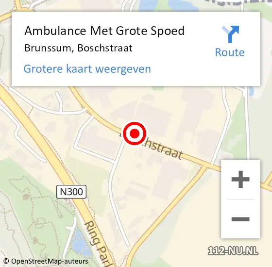 Locatie op kaart van de 112 melding: Ambulance Met Grote Spoed Naar Brunssum, Boschstraat op 19 februari 2015 10:28