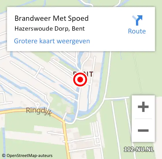 Locatie op kaart van de 112 melding: Brandweer Met Spoed Naar Hazerswoude Dorp, Bent op 19 februari 2015 11:10