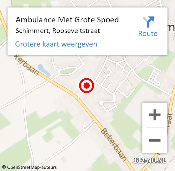 Locatie op kaart van de 112 melding: Ambulance Met Grote Spoed Naar Schimmert, Rooseveltstraat op 19 februari 2015 11:17