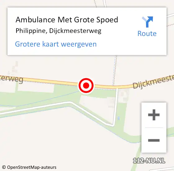 Locatie op kaart van de 112 melding: Ambulance Met Grote Spoed Naar Philippine, Dijckmeesterweg op 19 februari 2015 11:17