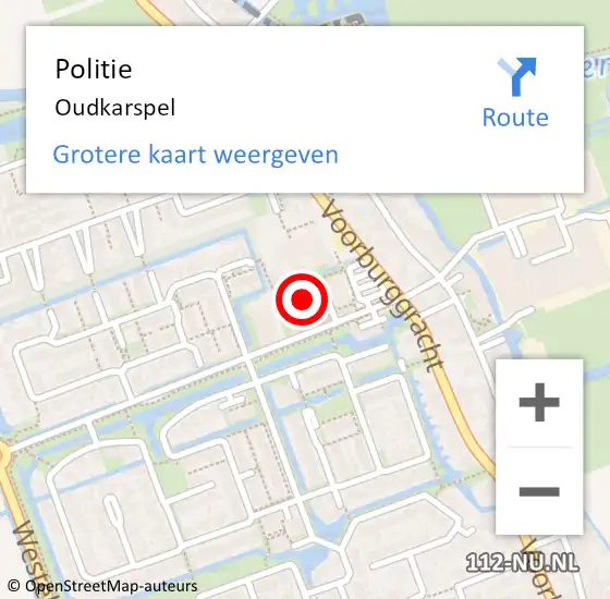 Locatie op kaart van de 112 melding: Politie Oudkarspel op 19 februari 2015 13:22