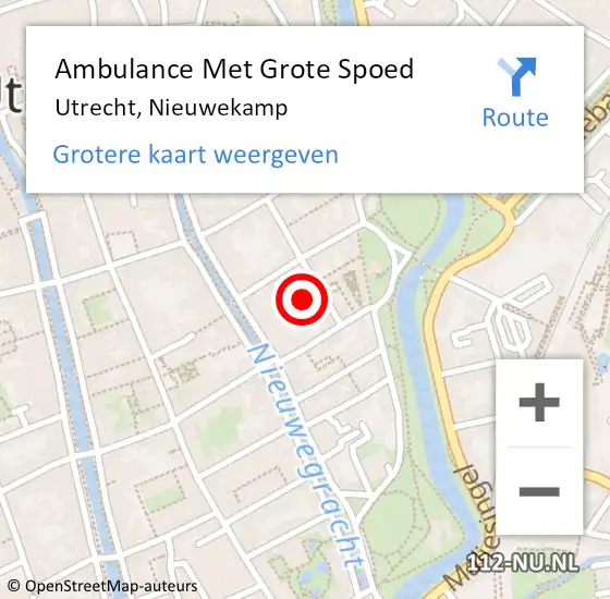 Locatie op kaart van de 112 melding: Ambulance Met Grote Spoed Naar Utrecht, Nieuwekamp op 19 februari 2015 14:19