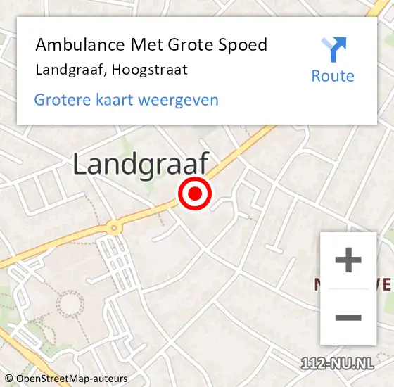 Locatie op kaart van de 112 melding: Ambulance Met Grote Spoed Naar Landgraaf, Hoogstraat op 19 februari 2015 14:34