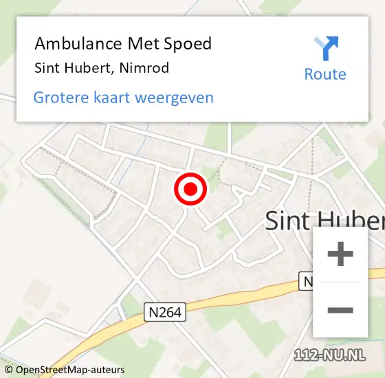 Locatie op kaart van de 112 melding: Ambulance Met Spoed Naar Sint Hubert, Nimrod op 19 februari 2015 14:52