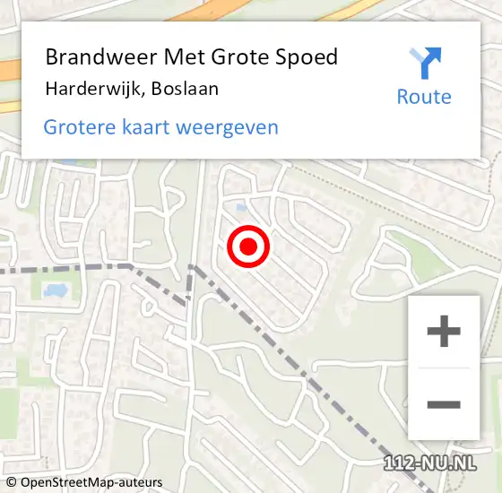 Locatie op kaart van de 112 melding: Brandweer Met Grote Spoed Naar Harderwijk, Boslaan op 19 februari 2015 15:42