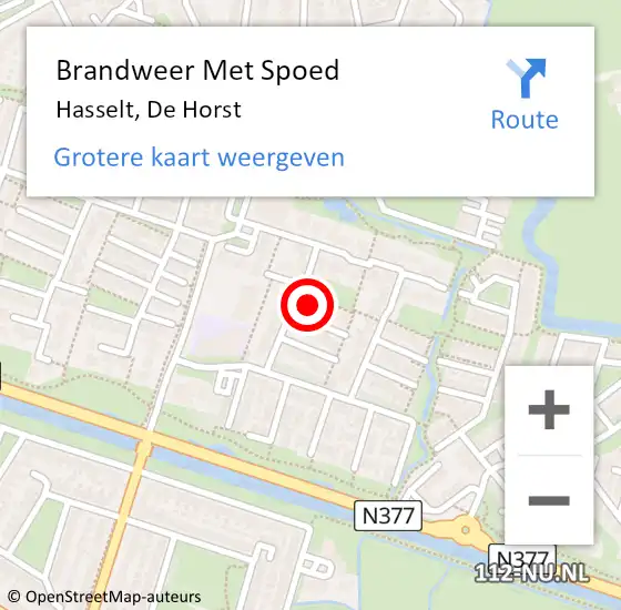 Locatie op kaart van de 112 melding: Brandweer Met Spoed Naar Hasselt, De Horst op 19 februari 2015 15:43