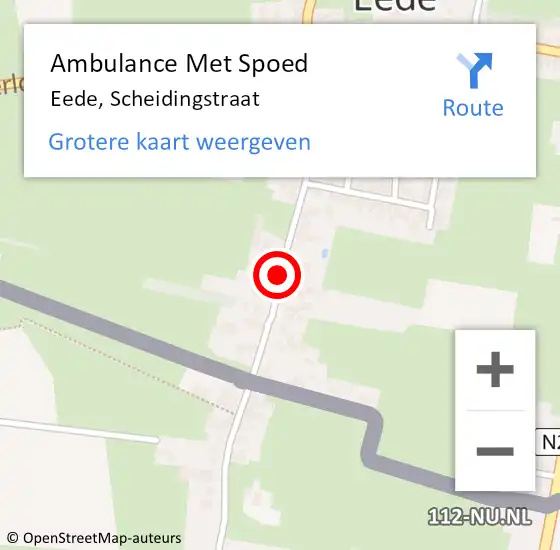 Locatie op kaart van de 112 melding: Ambulance Met Spoed Naar Eede, Scheidingstraat op 30 oktober 2013 12:02