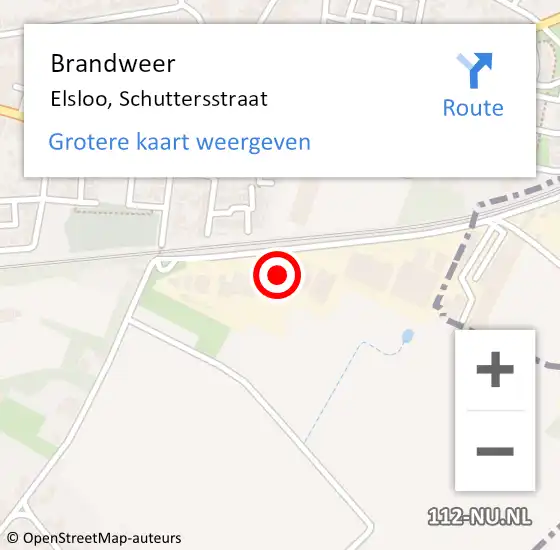 Locatie op kaart van de 112 melding: Brandweer Elsloo, Schuttersstraat op 19 februari 2015 16:29